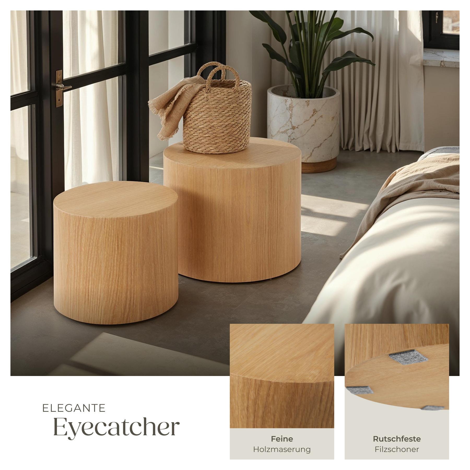 Tectake 2er Set Couchtische Danny rund