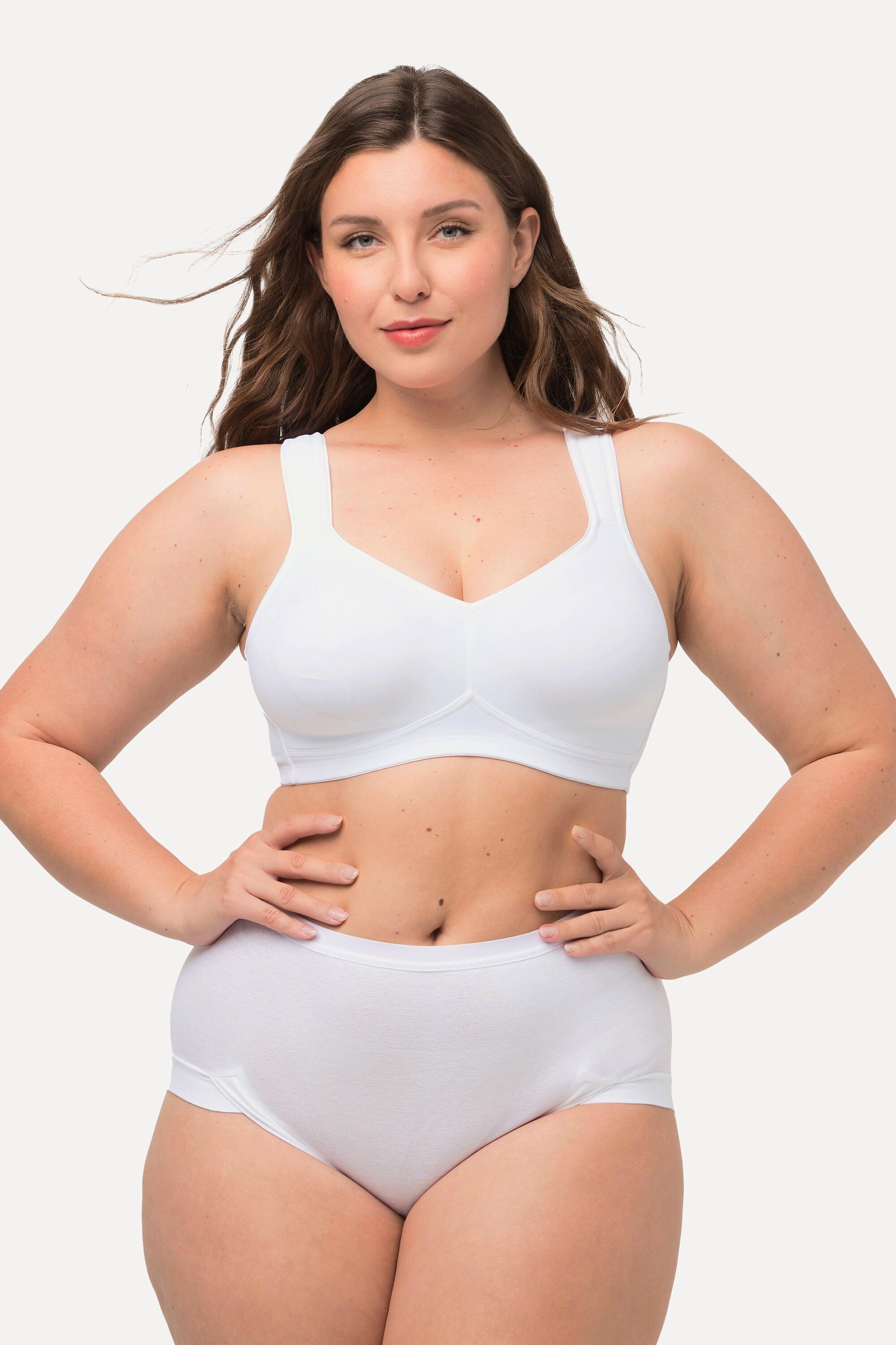 Ulla Popken Mikrofaser-BH, 2er-Pack, ohne Bügel, vorgeformte Cups