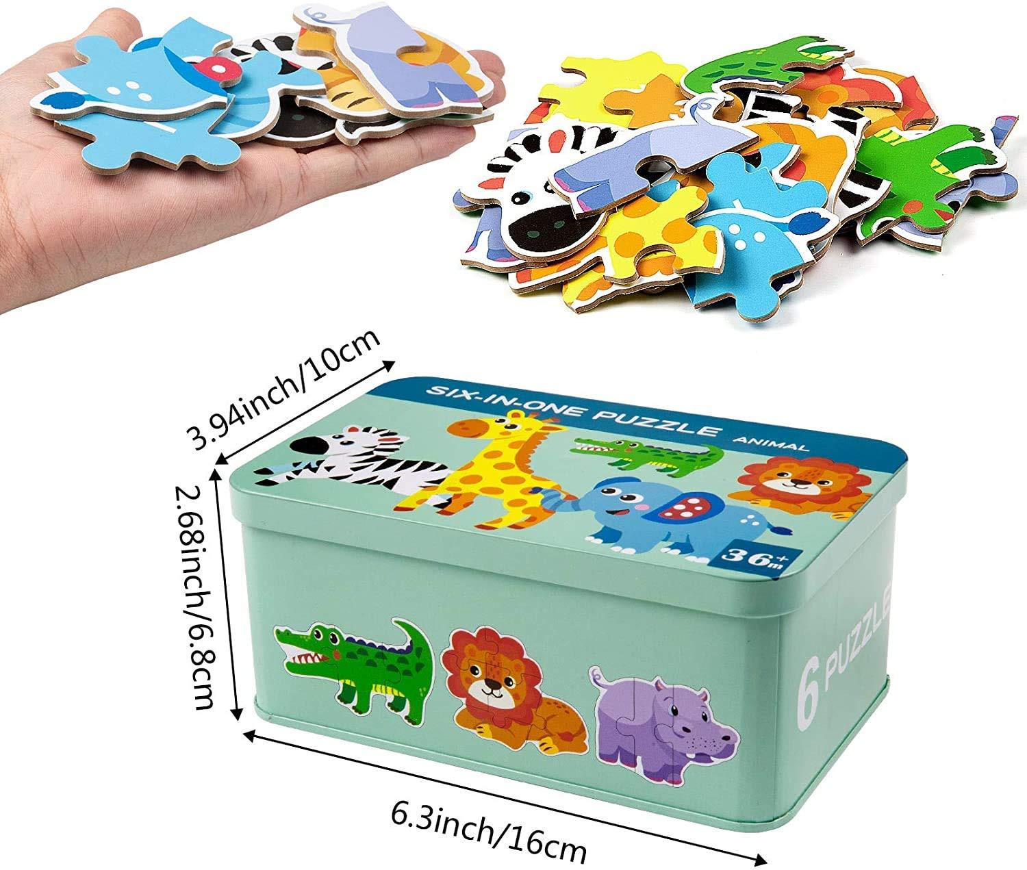 Activity-board Kinderpuzzle, 6-teiliges Holzpuzzle, Formenpuzzle Frühes Lernspielzeug