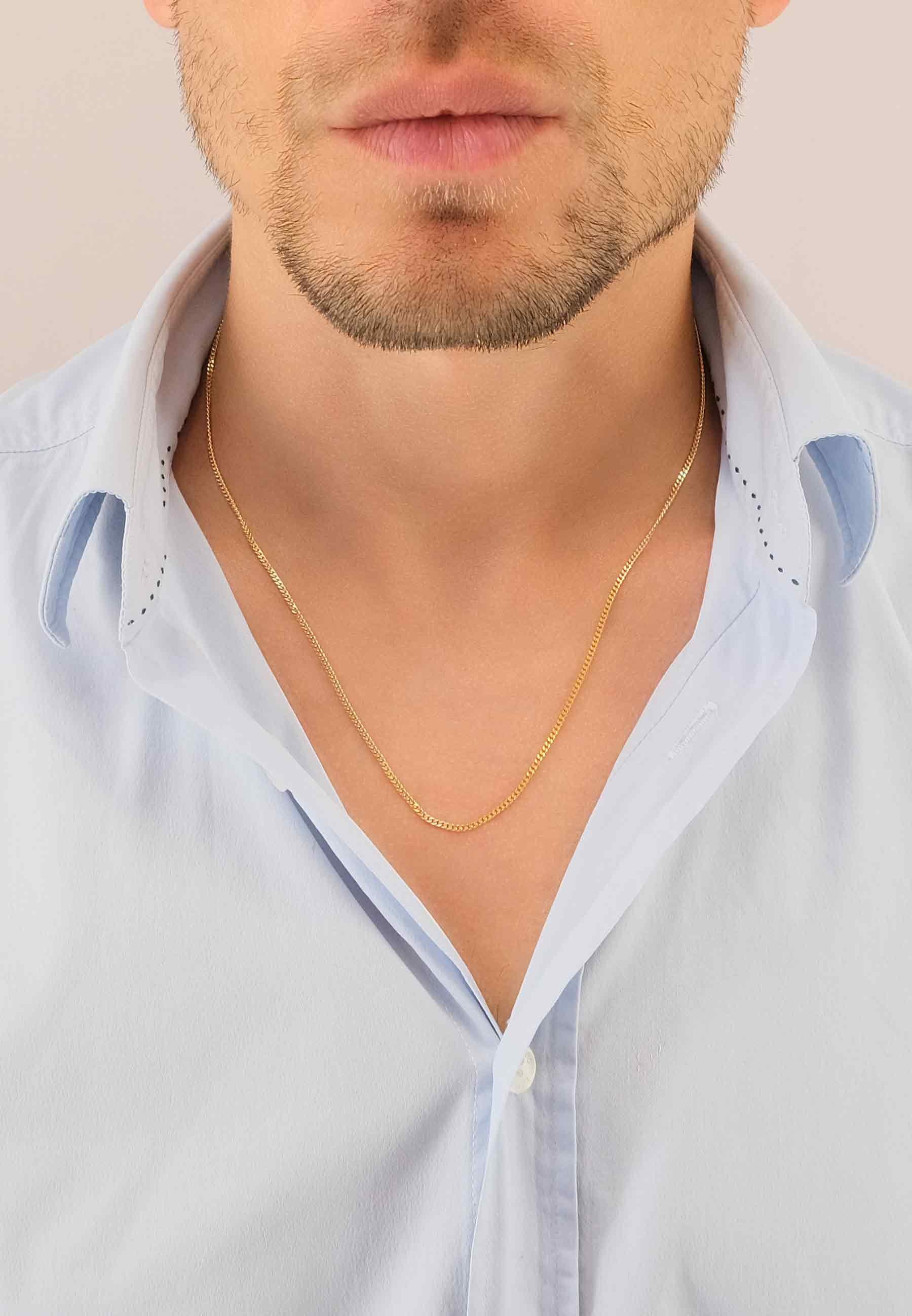 MUAU Schmuck Collier Panzer Gelbgold 750, 1.7mm, 40cm
