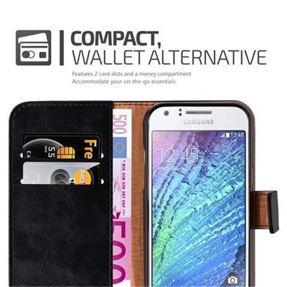 Cadorabo Hülle für Samsung Galaxy J1 2015 Magnetverschluss, Kartenfach