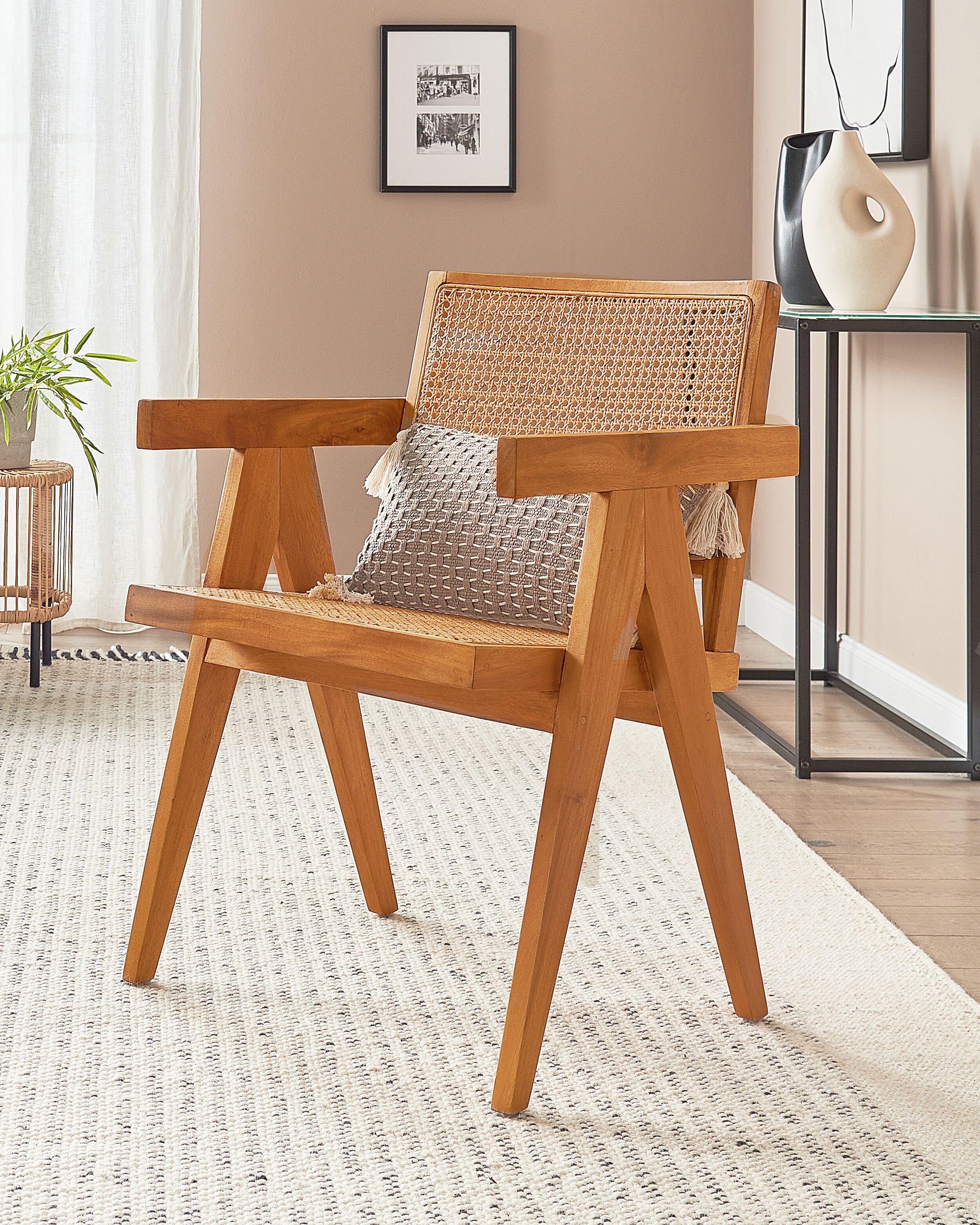 Beliani Esszimmerstuhl aus Mahagoniholz Boho WESTBROOK