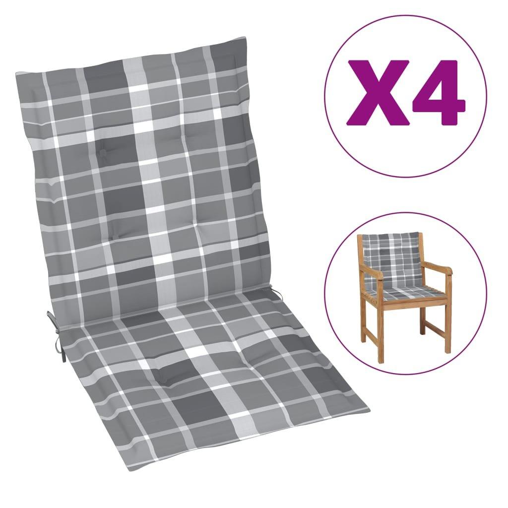 VidaXL Gartenstuhlauflagen 4 Stk. Karomuster 100x50x3 cm