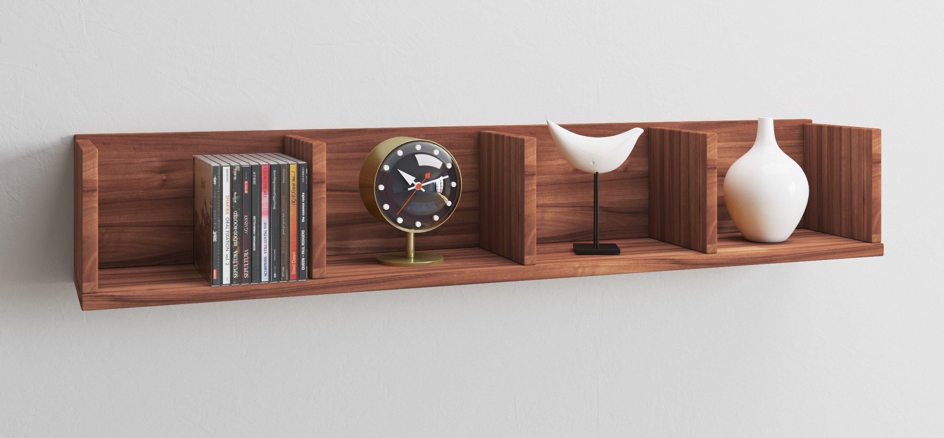 VCM Holzregal hängend | platzsparendes Regal | Maße: H. 15 x B. 97 x T. 17 cm | Elegantes Regal hängend | Aufbewahrungsregal | Bücherregal | Wandboard -