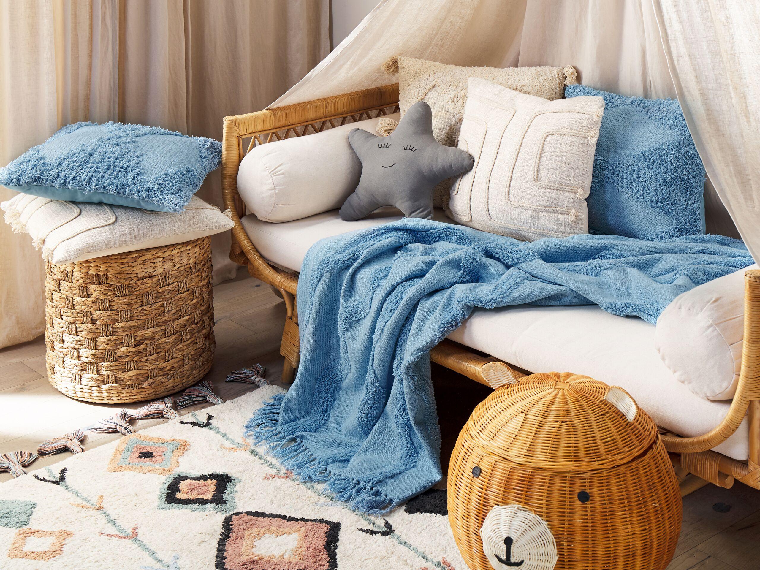 Beliani Kuscheldecke aus Baumwolle Boho KHARI
