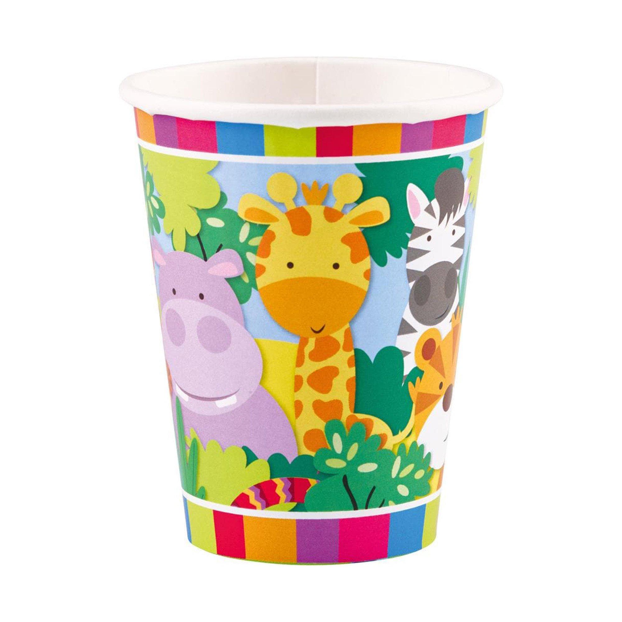 amscan 8 Pappbecher Dschungel