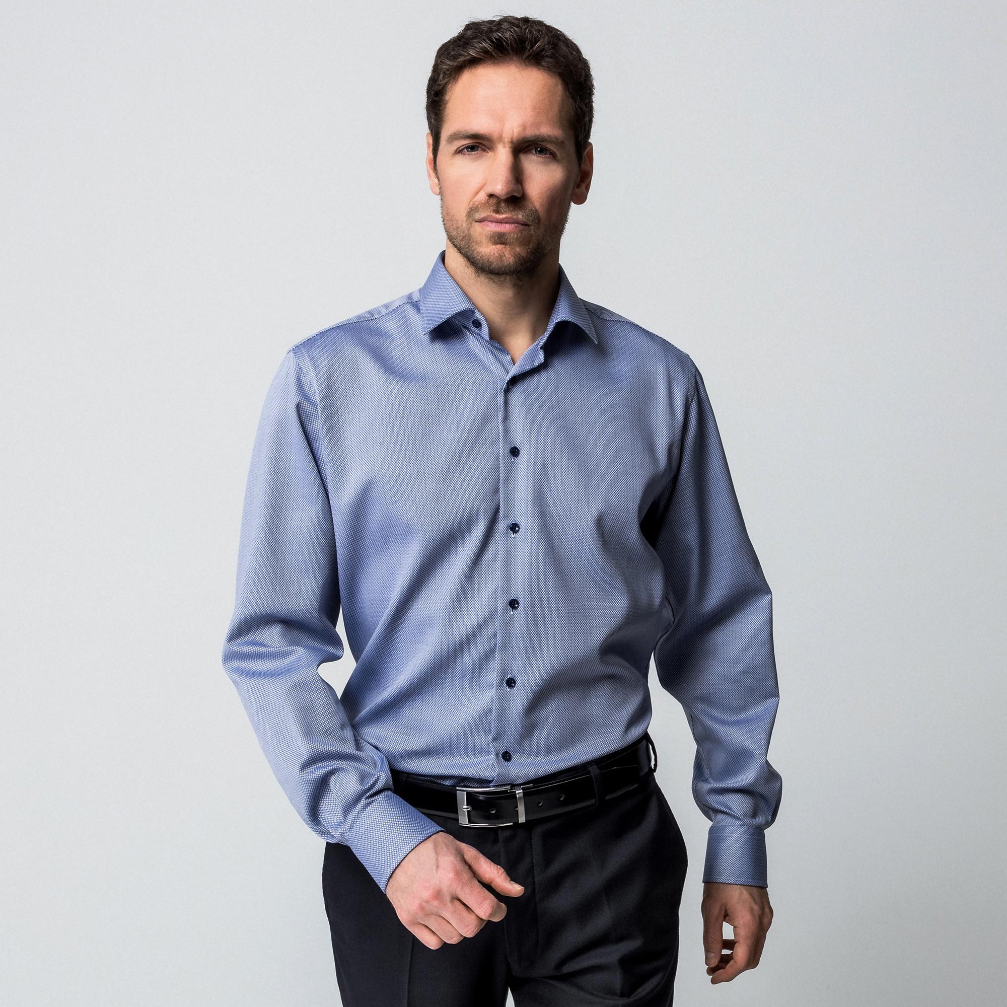 Manor Man Classic Fit Gemustertes Langarmhemd