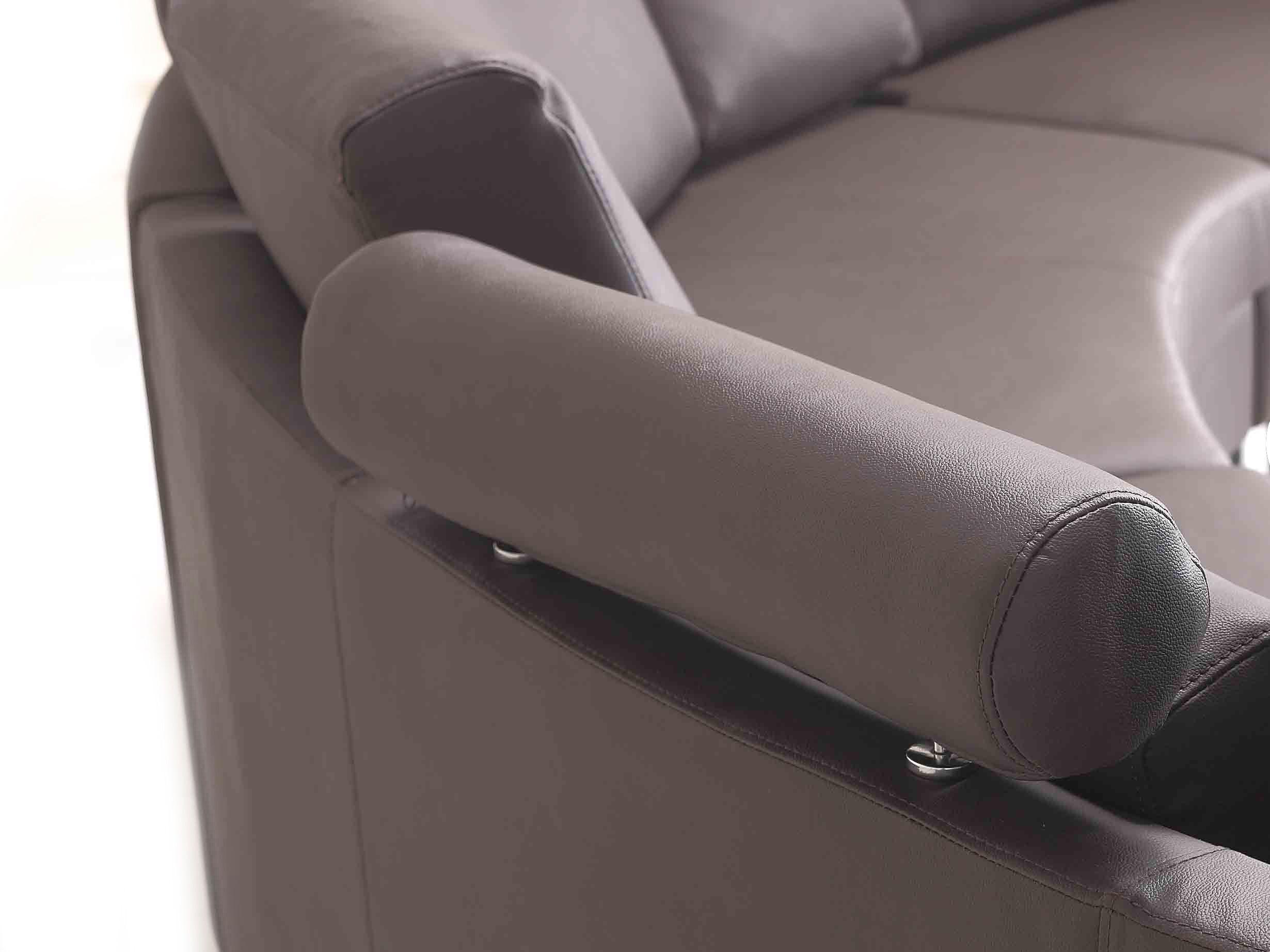 Beliani Halbrundes Sofa aus Echtleder Retro ROTUNDE