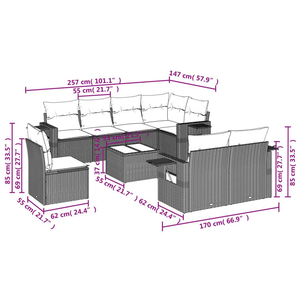 VidaXL Garten sofagarnitur poly-rattan