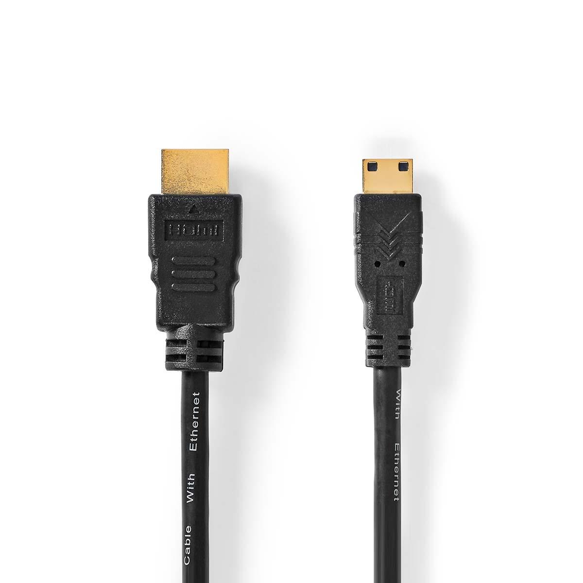 Nedis High Speed HDMI™ Kabel mit Ethernet | HDMI™ Stecker | HDMI™ Mini Stecker | 4K@30Hz | 10.2 Gbps | 2.00 m | Rund | PVC | Schwarz | Box