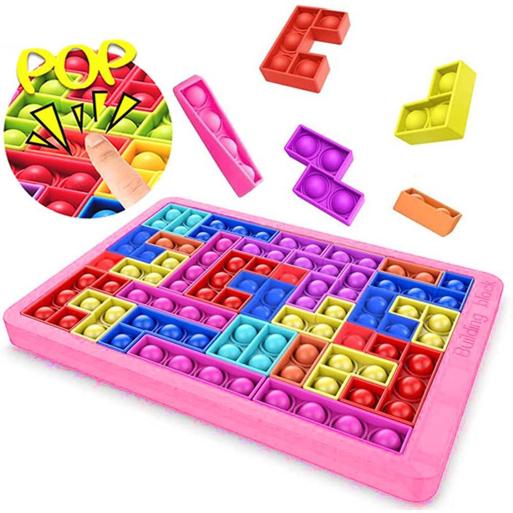Activity-board Puzzle Tetris Pop It Spiel Plopper Spielzeug Pop Up Spielzeug Popit Anti Stress