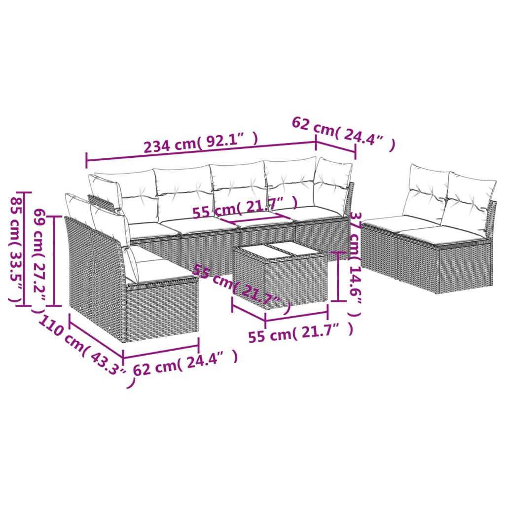 VidaXL Garten sofagarnitur poly-rattan