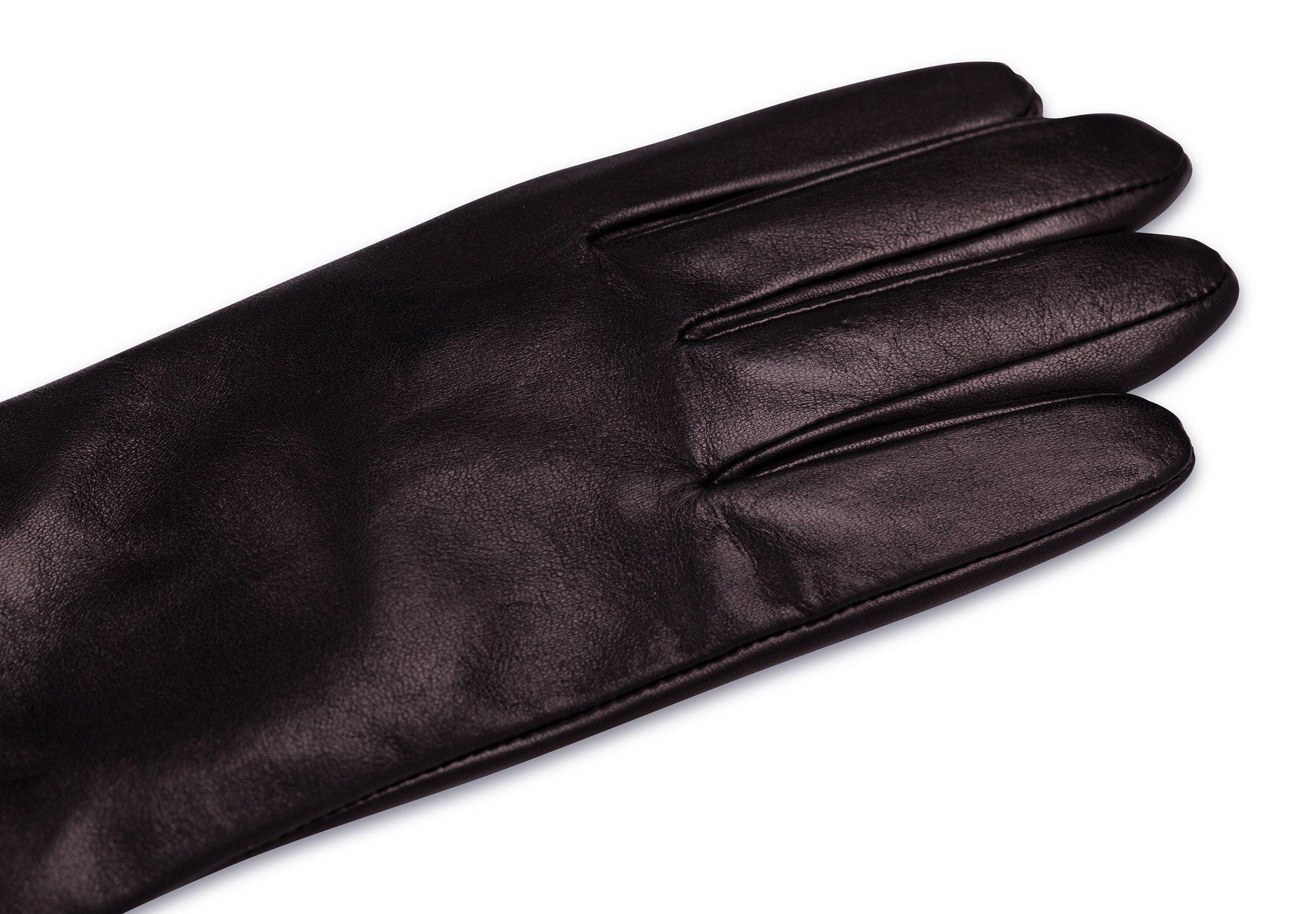 CASH-MERE.CH Lederhandschuhe mit Kaschmirfutter und Touchscreen tauglich
