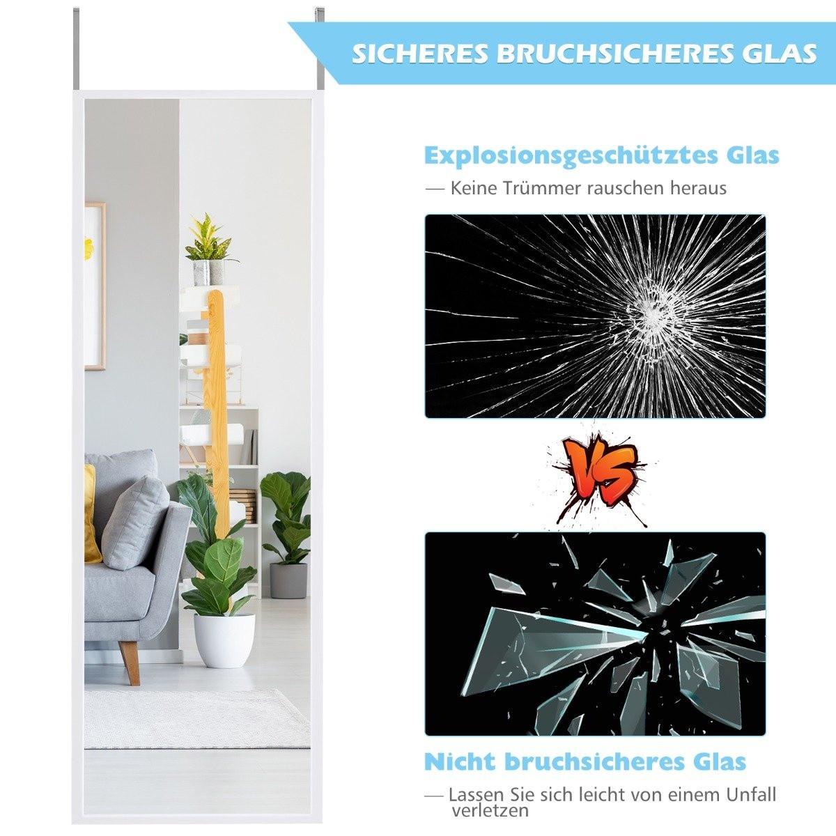 Northix Spiegel in voller Länge Wandspiegel Türspiegel Ganzkörperspiegel Hängespiegel 36,5 x 1,5 x 107 cm Weiß