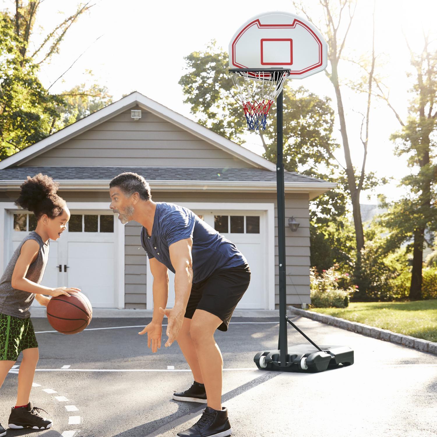 Northio Basketballanlage Kinder Rollbar Höhenverstellbar 194-249Cm Wasserbefüllbar Pe Stahl Schwarz