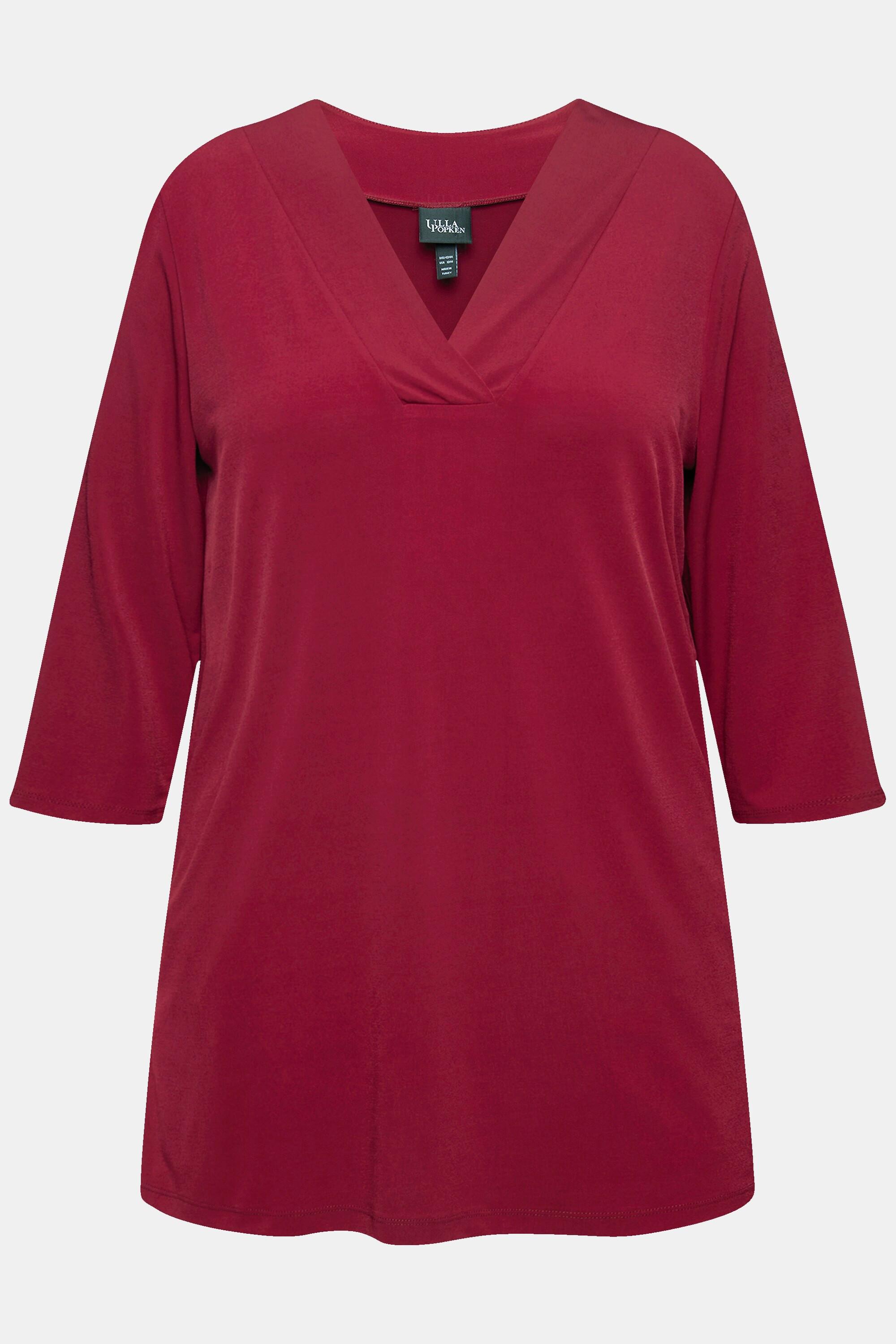 Ulla Popken A-Linie V-Ausschnitt 3/4 Arm Longshirt
