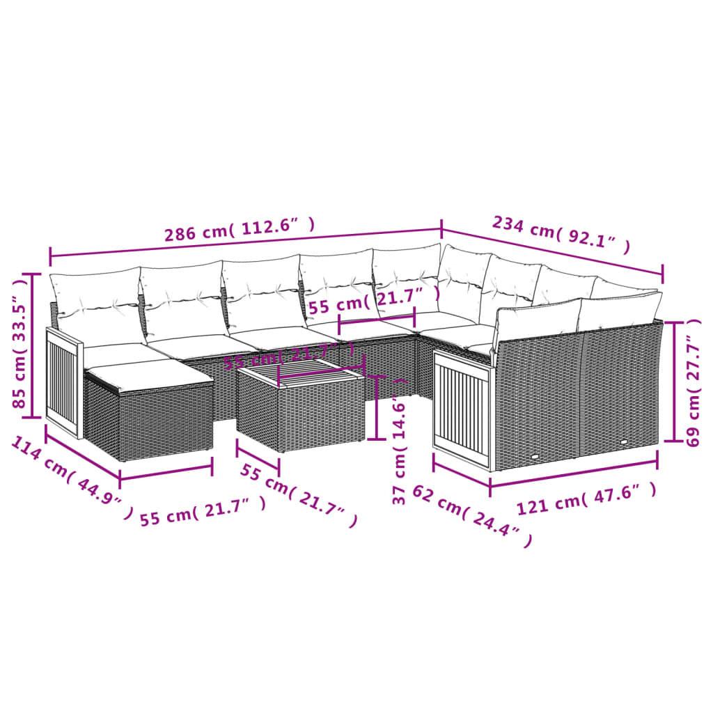 VidaXL Garten sofagarnitur poly-rattan