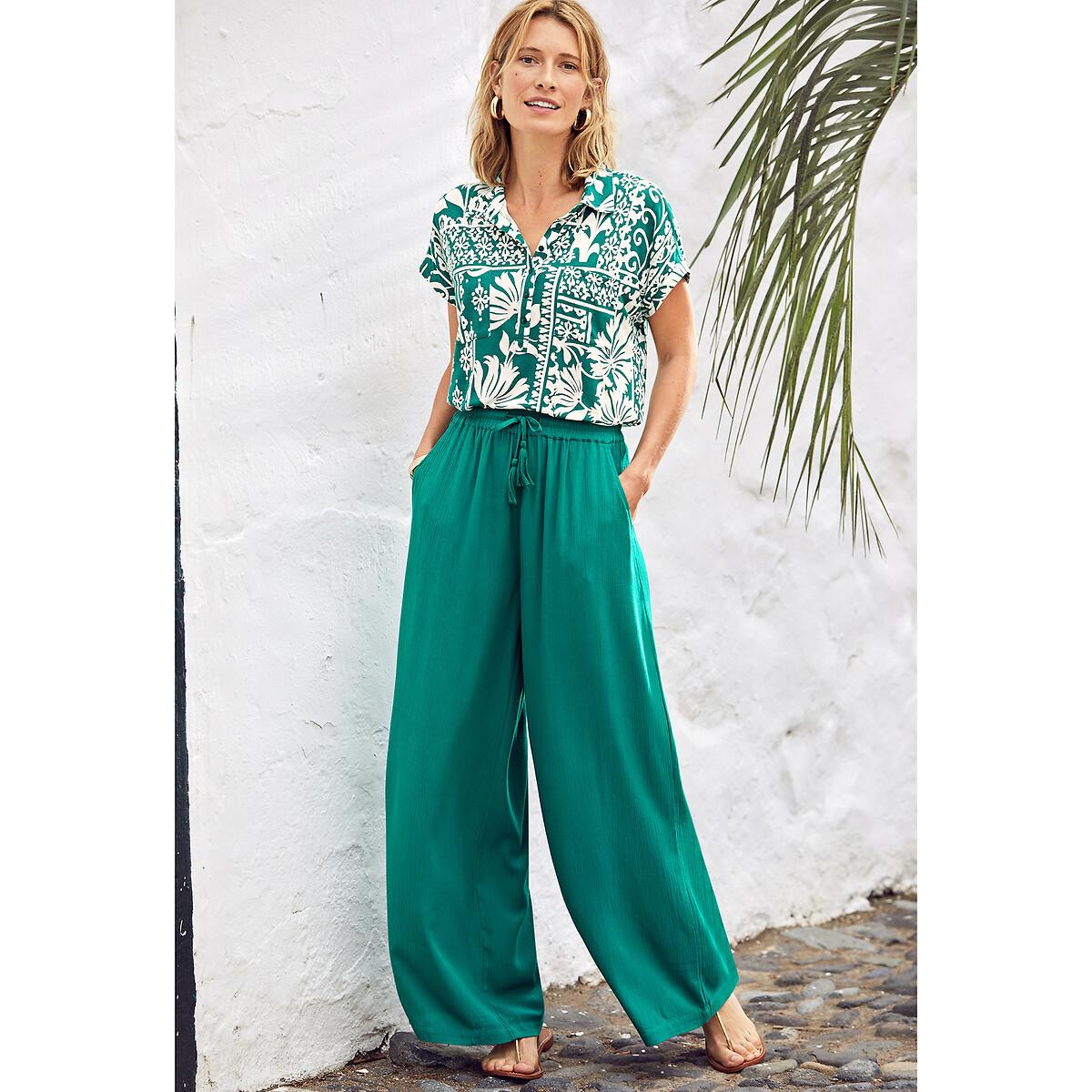 La Redoute Collections Weite Hose aus Crepon