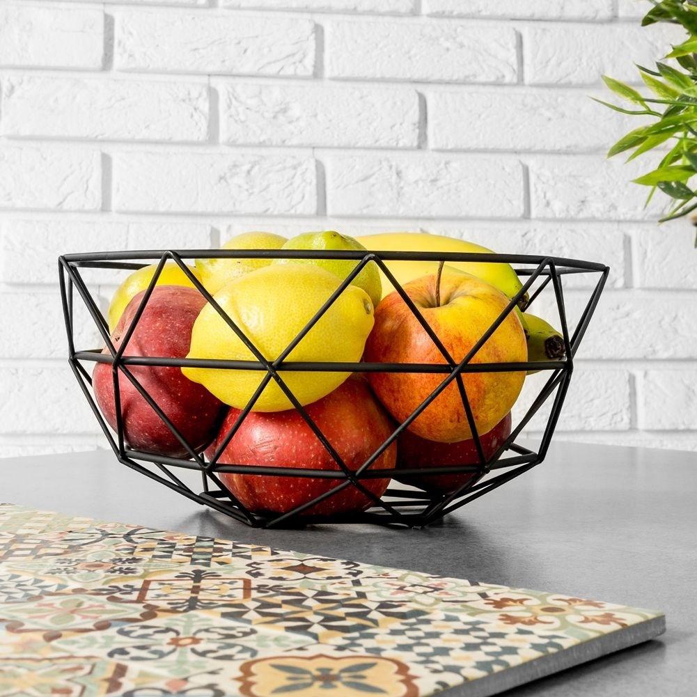 B2X Schwarzer Obstkorb LOFT für Obst, Gemüse und Kleinigkeiten