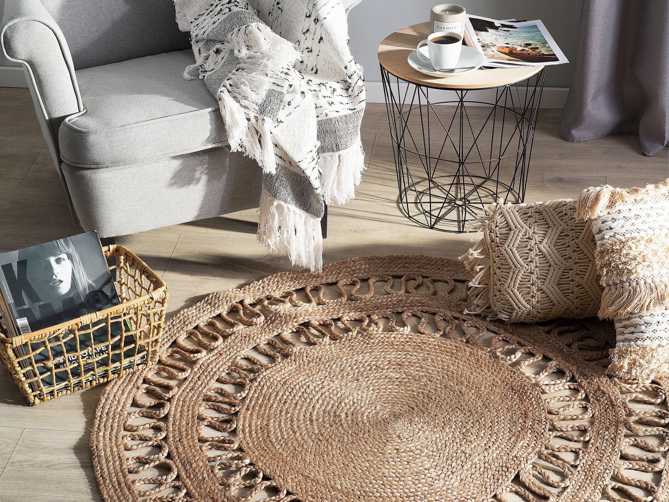 Beliani Teppich aus Jute Boho DIKILI