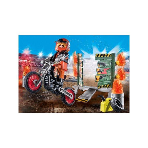 Playmobil 71256 Starter Pack Stuntshow Motorrad mit Feuerwand