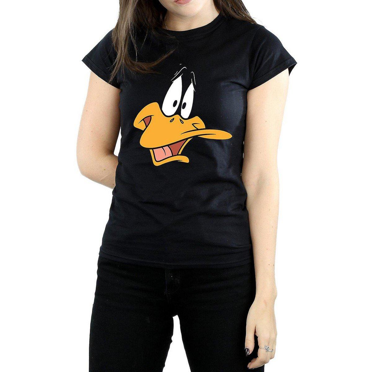 LOONEY TUNES Daffy Duck Face Print T-Shirt