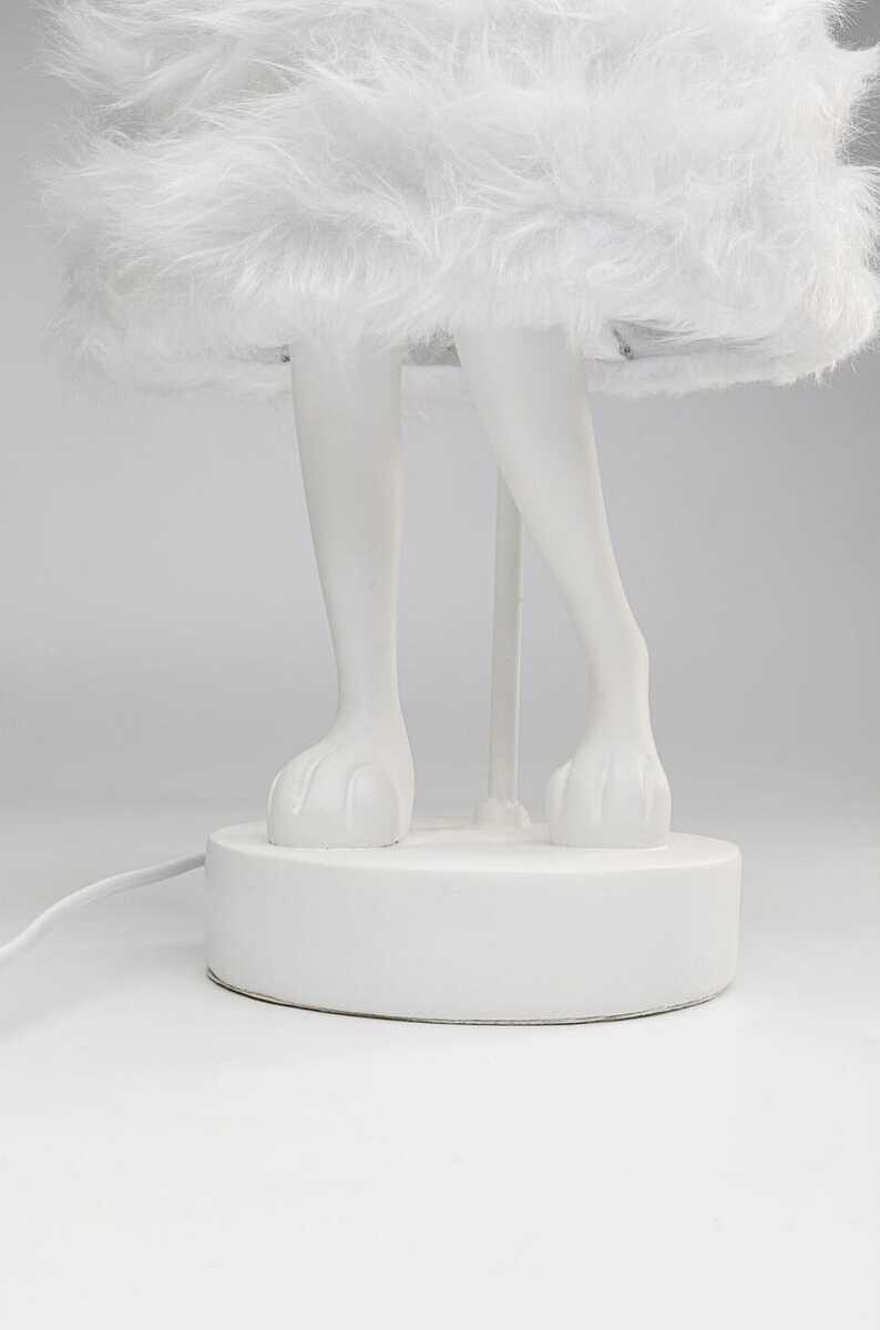 KARE Design Tischleuchte Animal Rabbit Fur weiss silber 68
