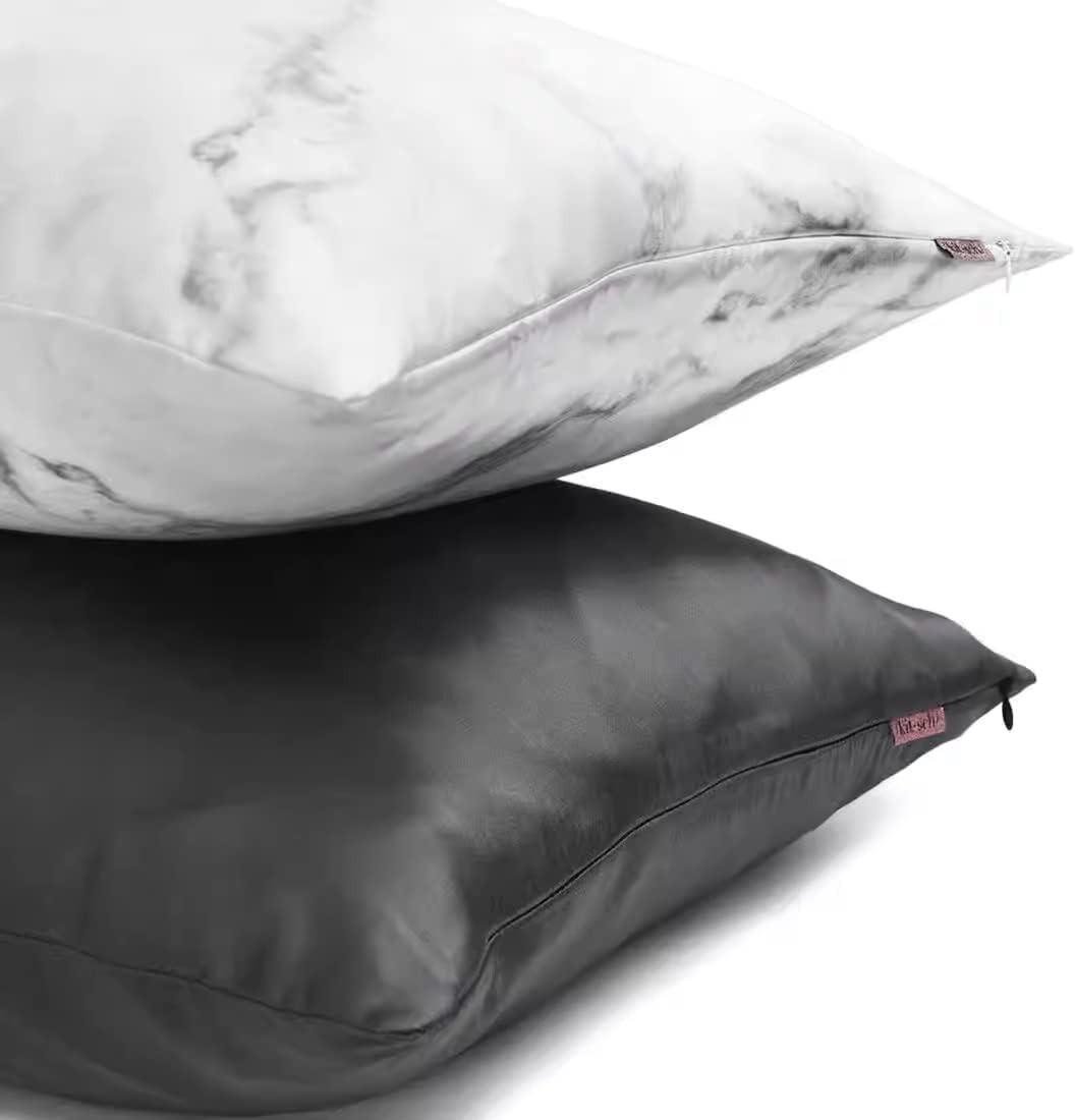 Kitsch Satin Kissenbezug Charcoal