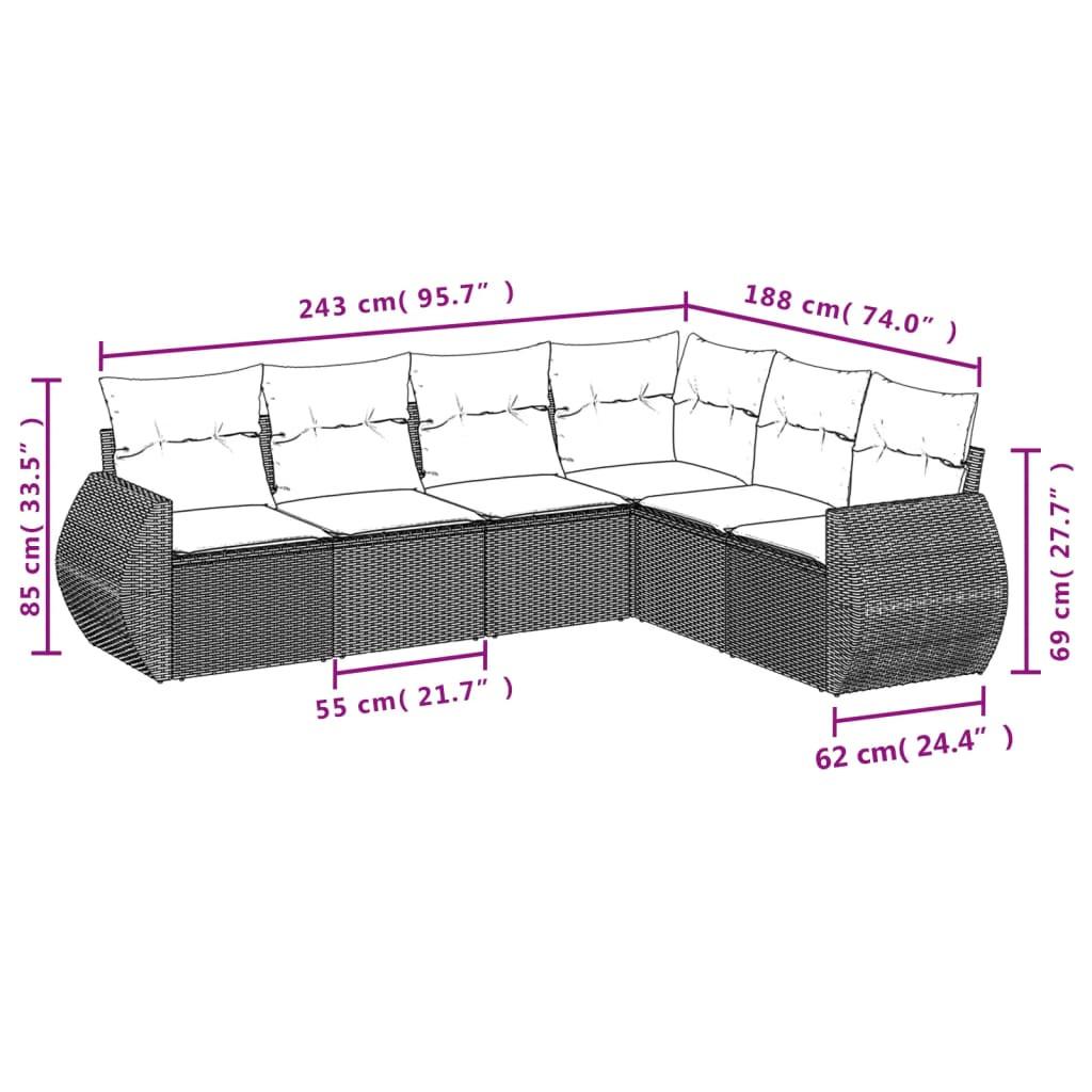 VidaXL Garten sofagarnitur poly-rattan