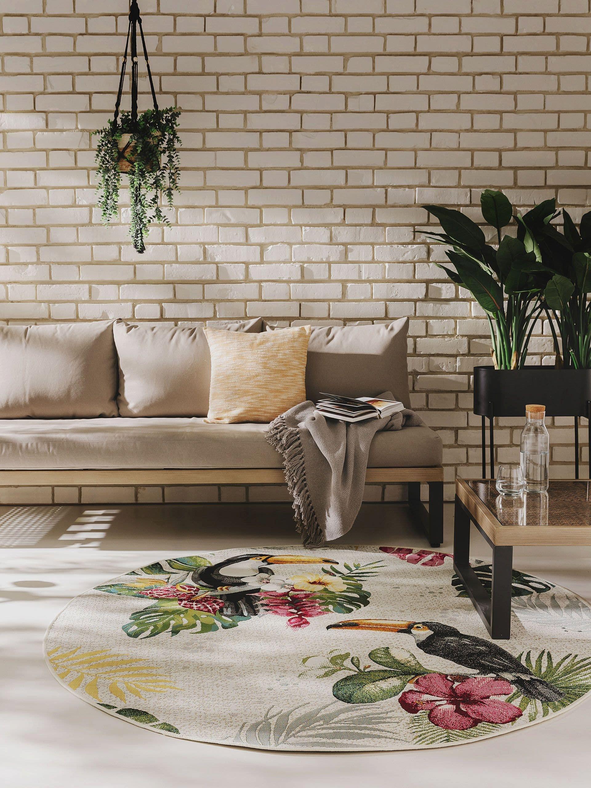 Benuta In- & Outdoor-Teppich rund Artis Multicolor