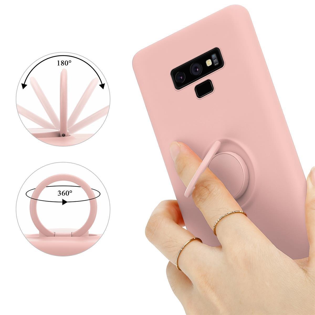 Cadorabo Hülle für Samsung Galaxy NOTE 9 TPU Silikon mit Ring Liquid