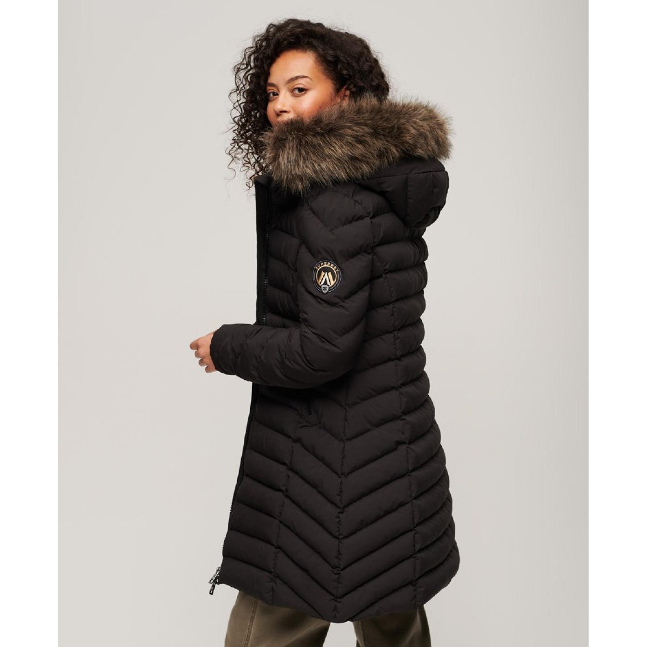 Superdry daunenjacke mid damen uperdry fuji faux fur