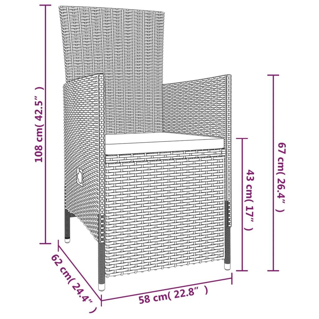 VidaXL Garten essgruppe poly-rattan