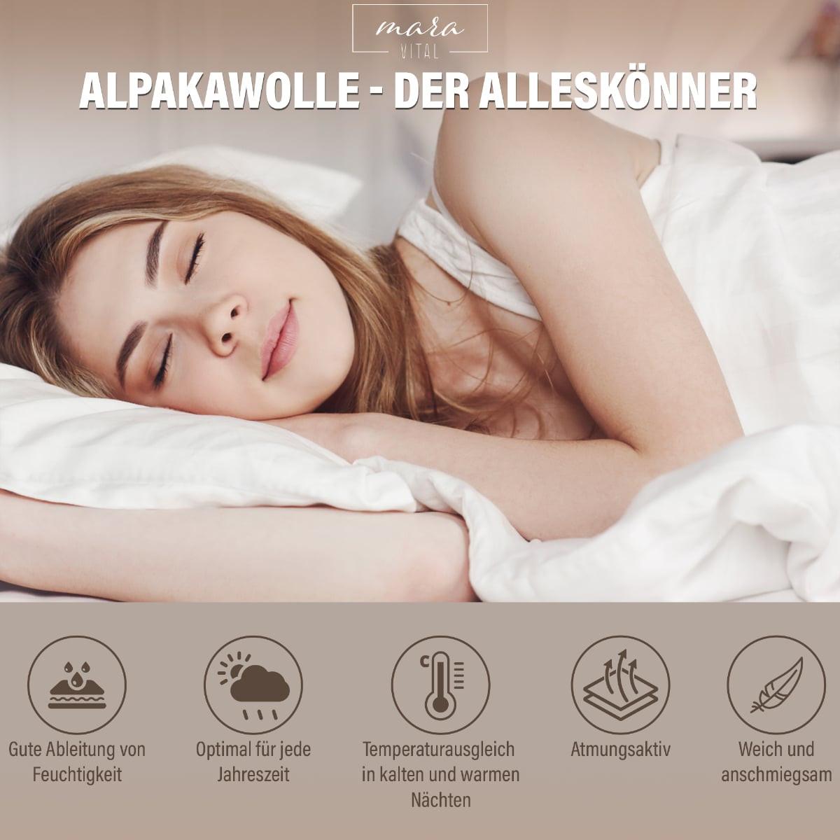 Mara Vital Alpakadecke - Bio GOTS Premium - 2 Leichtes Ganzjahres-Duvet