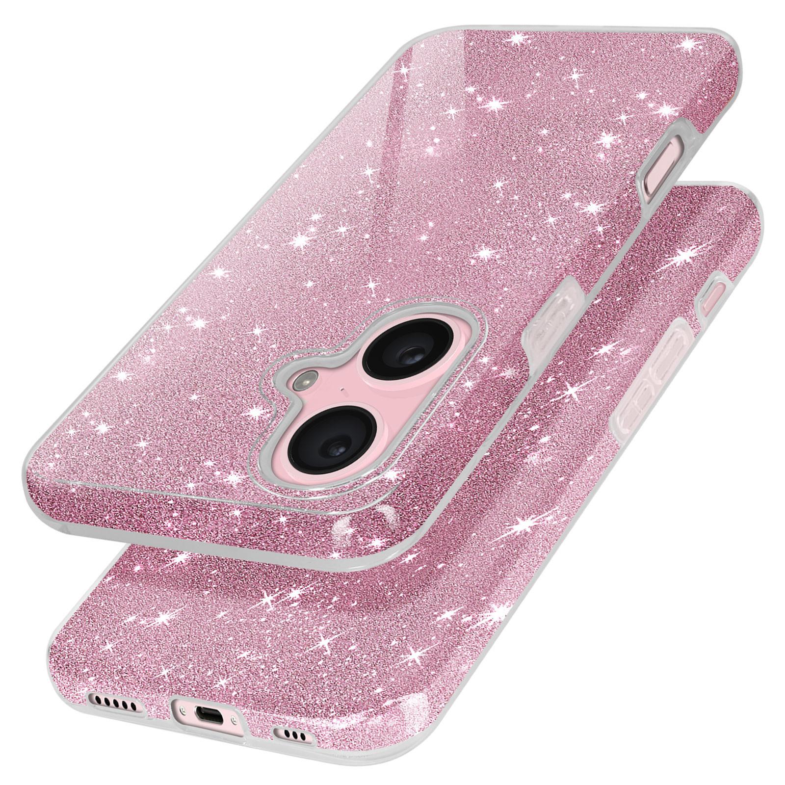 Avizar Glitter Hülle Apple iPhone 16 Rosegold
