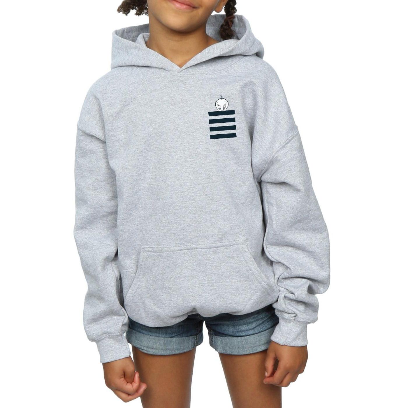 LOONEY TUNES Tweety Pie Striped Faux Pocket Kapuzenpullover