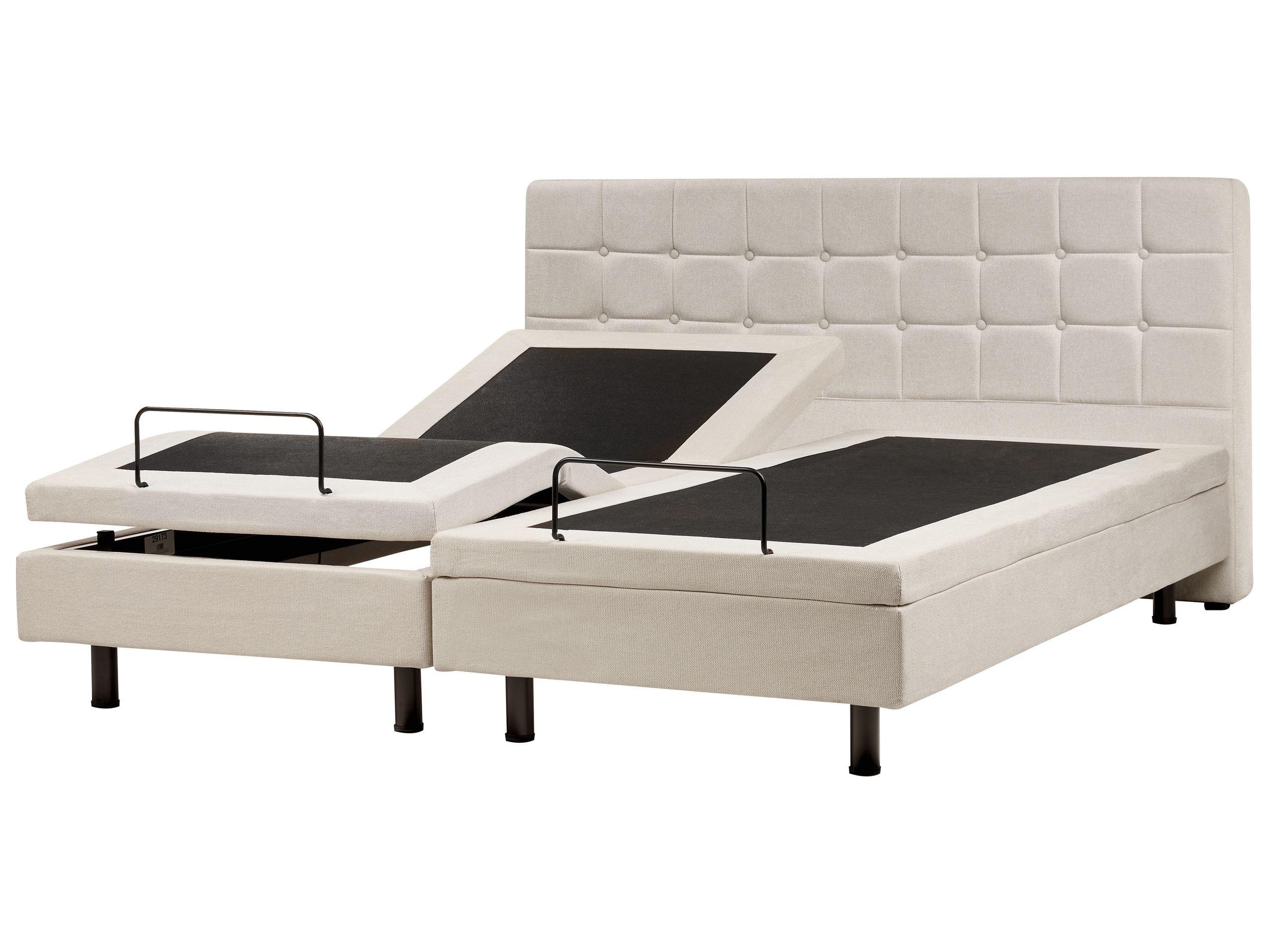 Beliani Bett verstellbar aus Polyester Klassisch DUKE