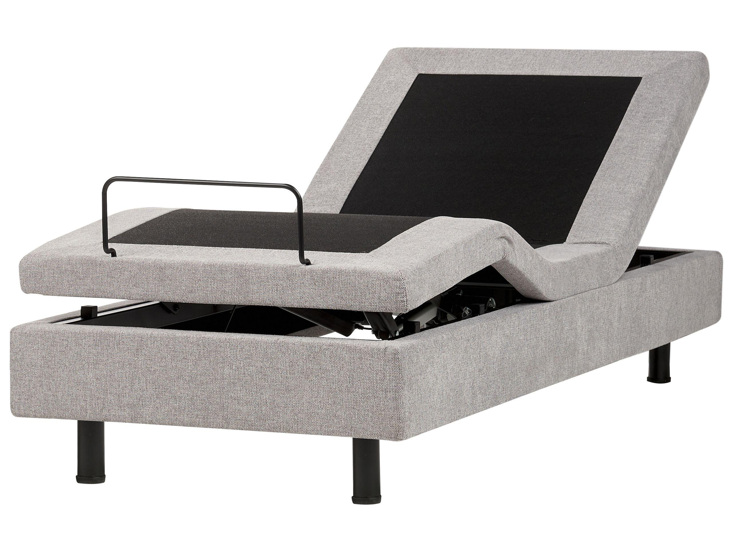 Beliani Verstellbares Bett ohne Kopfteil aus Polyester Modern DUKE II