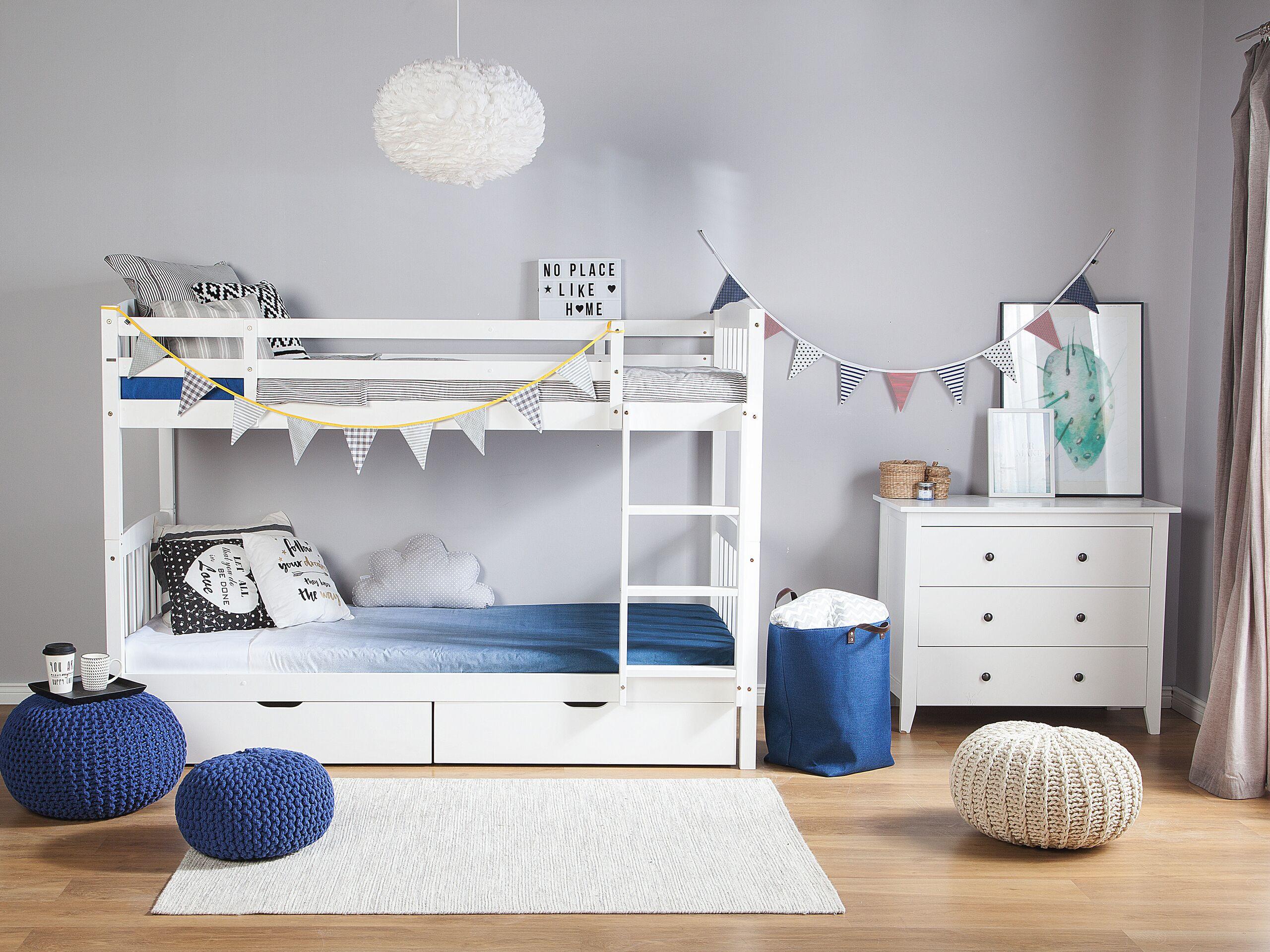 Beliani Hochbett mit Schubladen aus Kiefernholz Skandinavisch REVIN