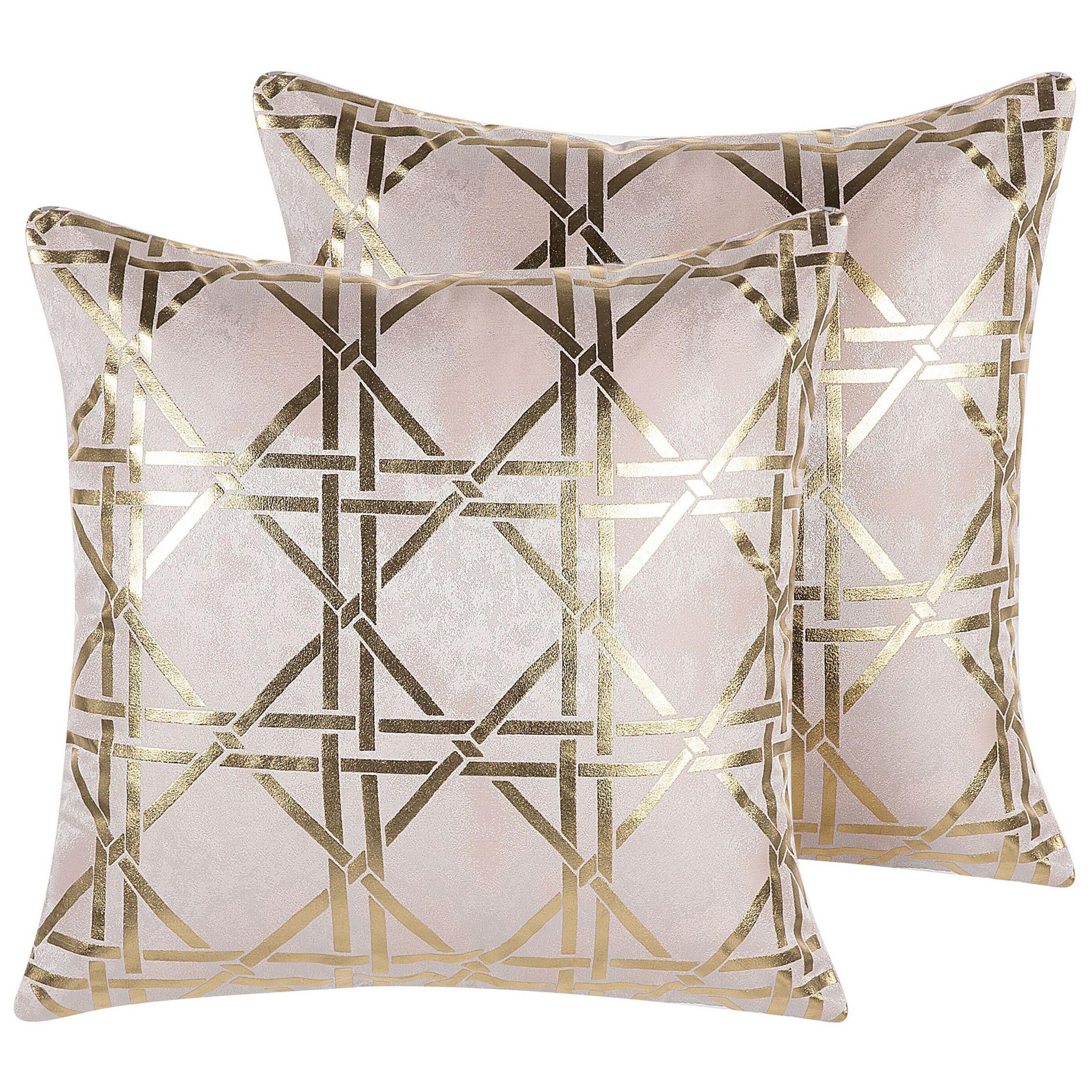 Beliani Dekokissen 2er Set aus Polyester Modern CASSIA