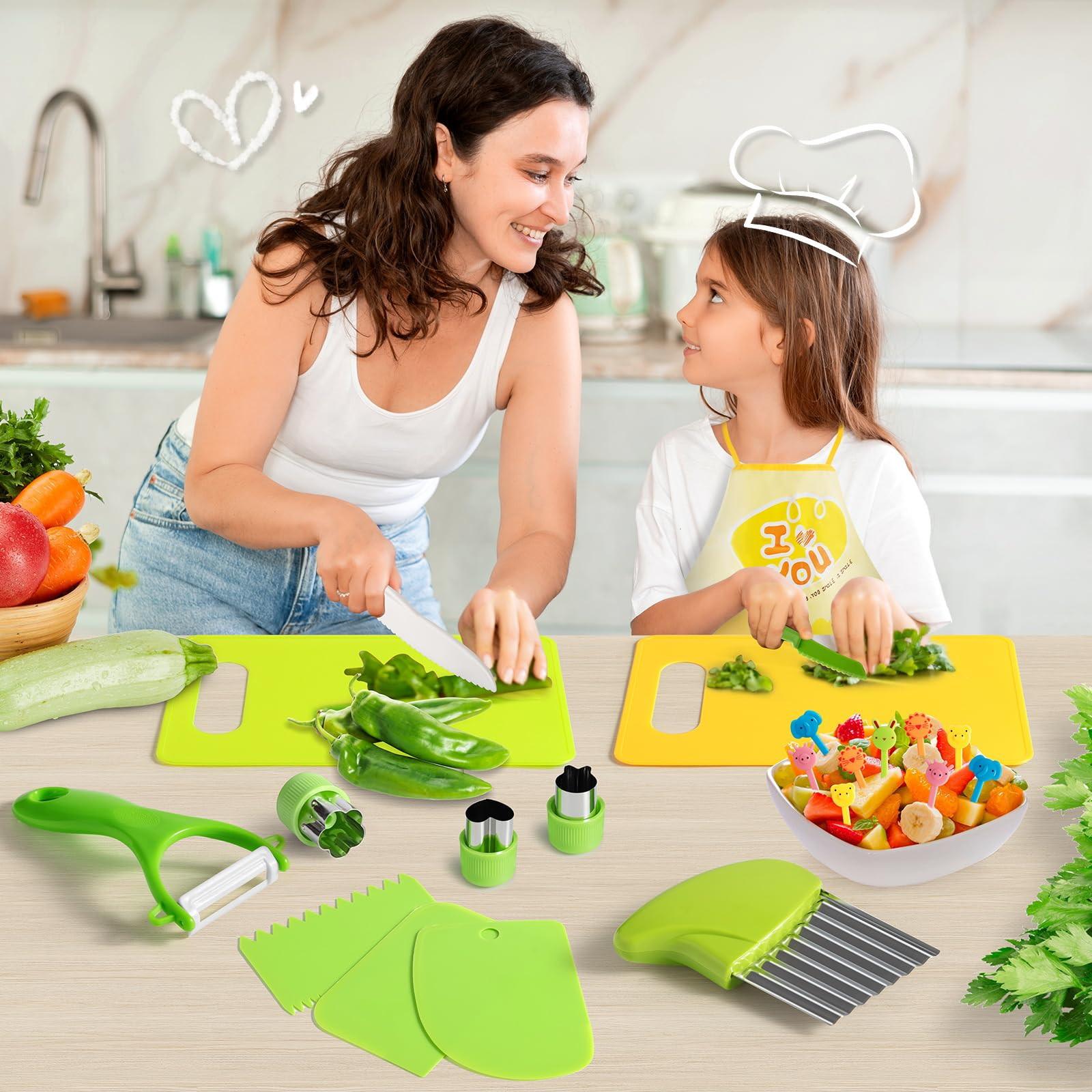 Activity-board Kindermesser 27-teiliges Kindersicherheits-Kochmesserset zum Schneiden und Kochen von Obst und Gemüse