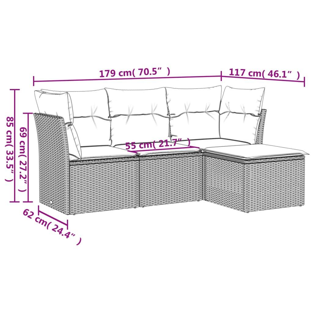 VidaXL Garten sofagarnitur poly-rattan