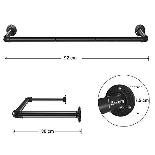 Pricenet Industriellee Wand-Kleiderstangen, 2er-Set