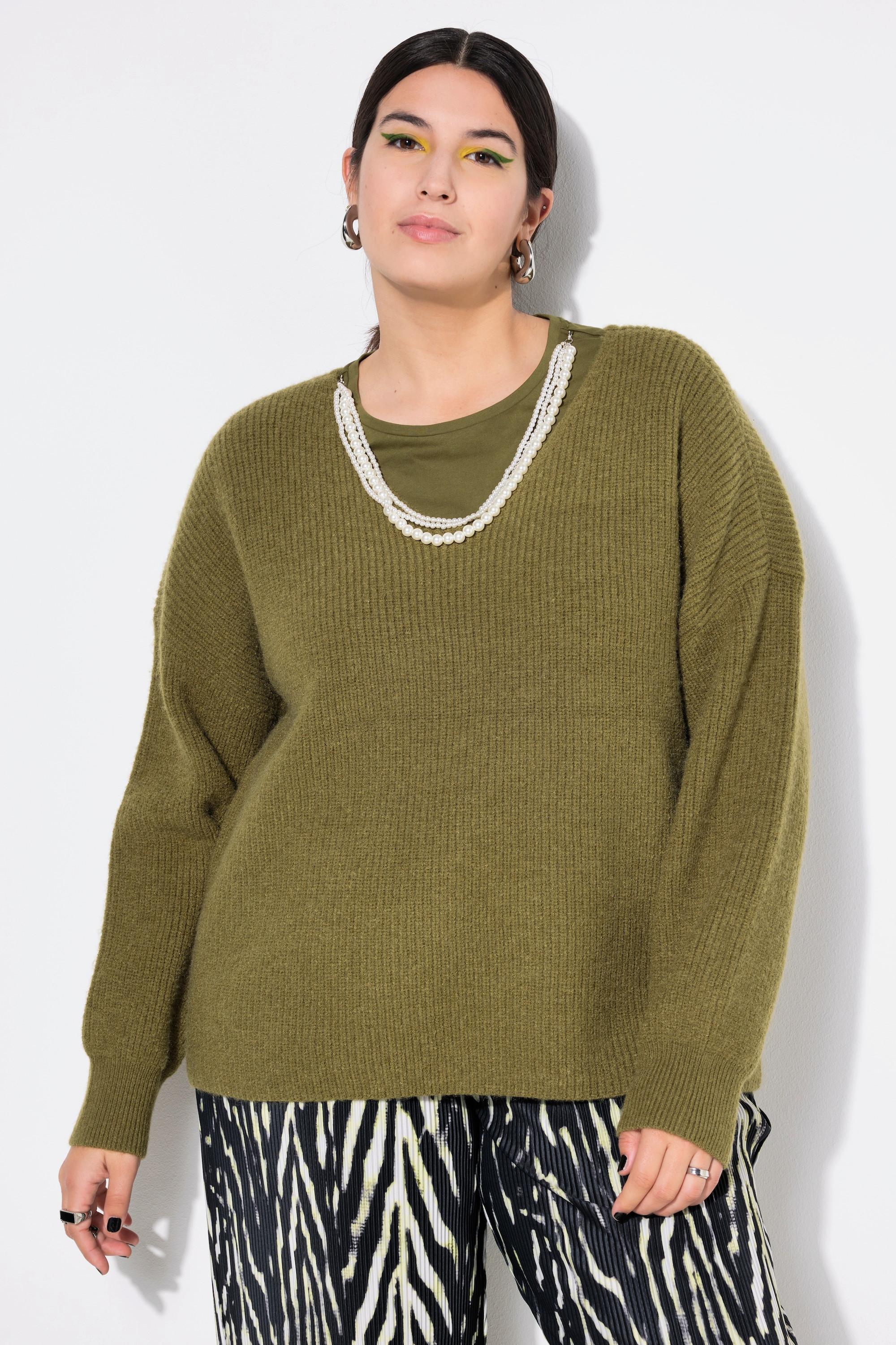 Studio Untold Pullover, Boxy Shape, weicher Rippstrick