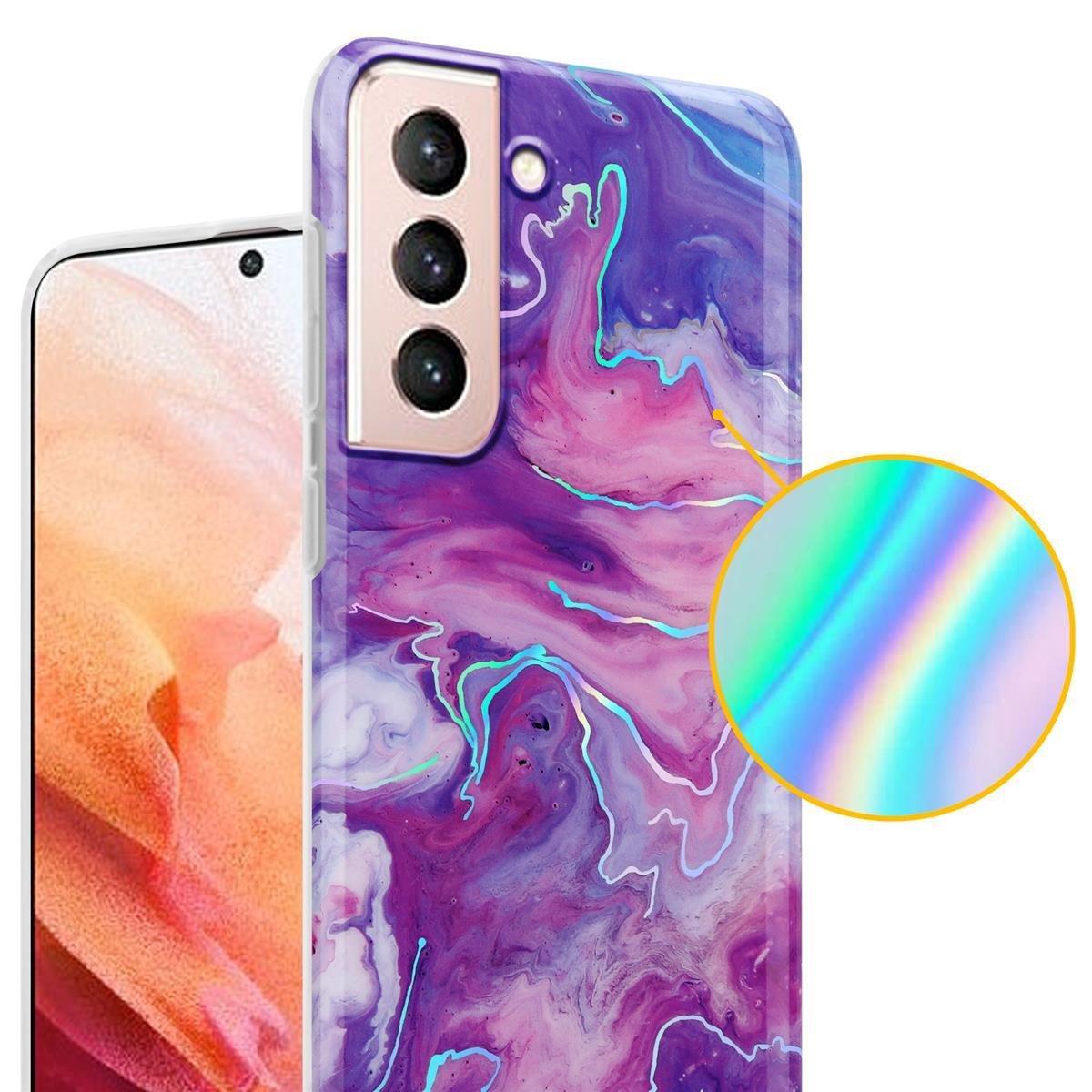 Cadorabo Hülle für Samsung Galaxy S21 5G aus TPU Silikon mit Muster Mosaik