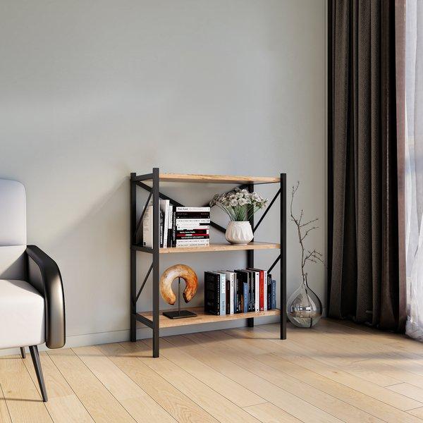 VCM Holz Metall Aufbewahrung Stand Regal Bücherregal Deko Bücher Standregal Insasi 2