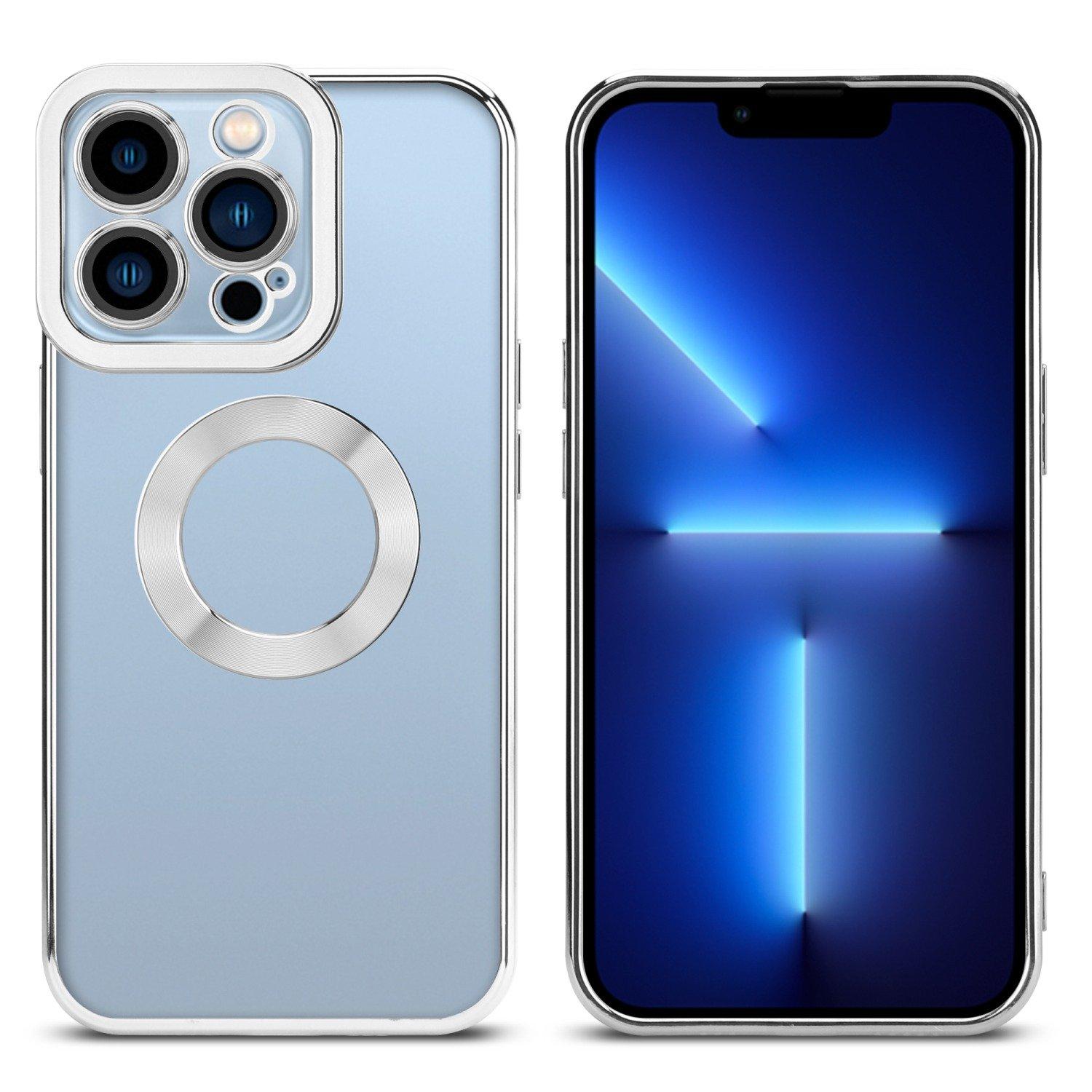 Cadorabo Hülle für Apple iPhone 13 PRO MAX mit Chrome Applikation