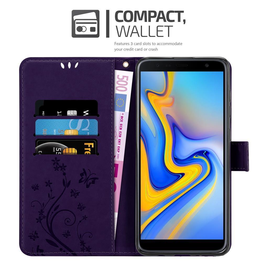 Cadorabo Hülle für Samsung Galaxy J6 PLUS Blumen Design Magnetverschluss