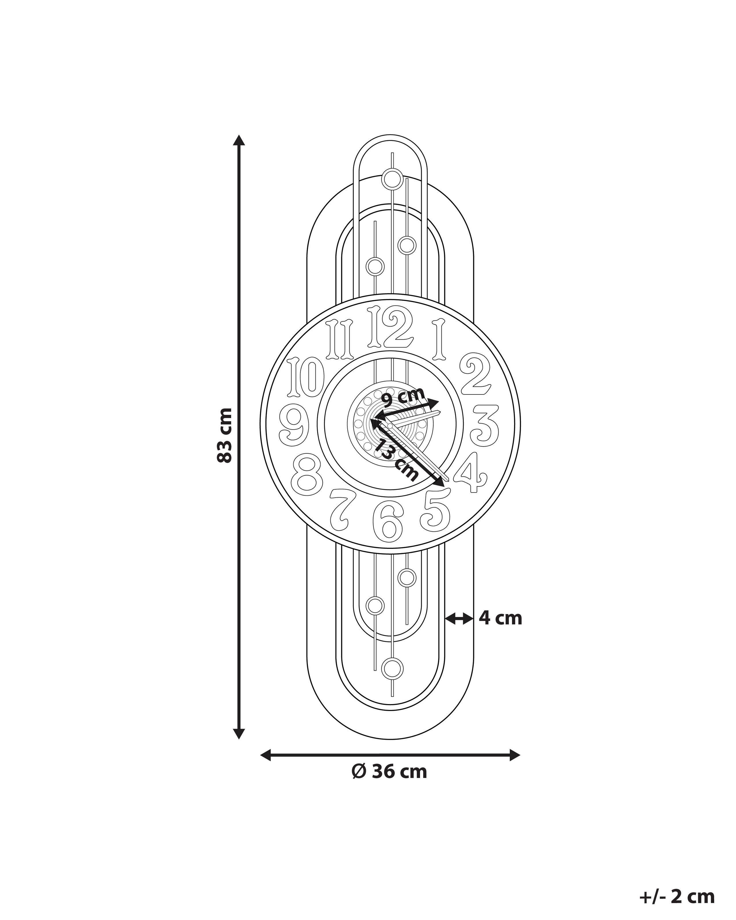 Beliani Wanduhr aus Eisen Retro NOBELIUM