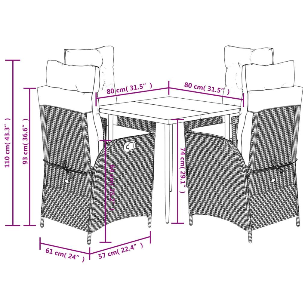 VidaXL Garten essgruppe poly-rattan